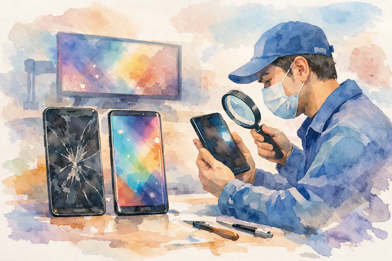 Samsung-Displayqualität nach Reparatur prüfen