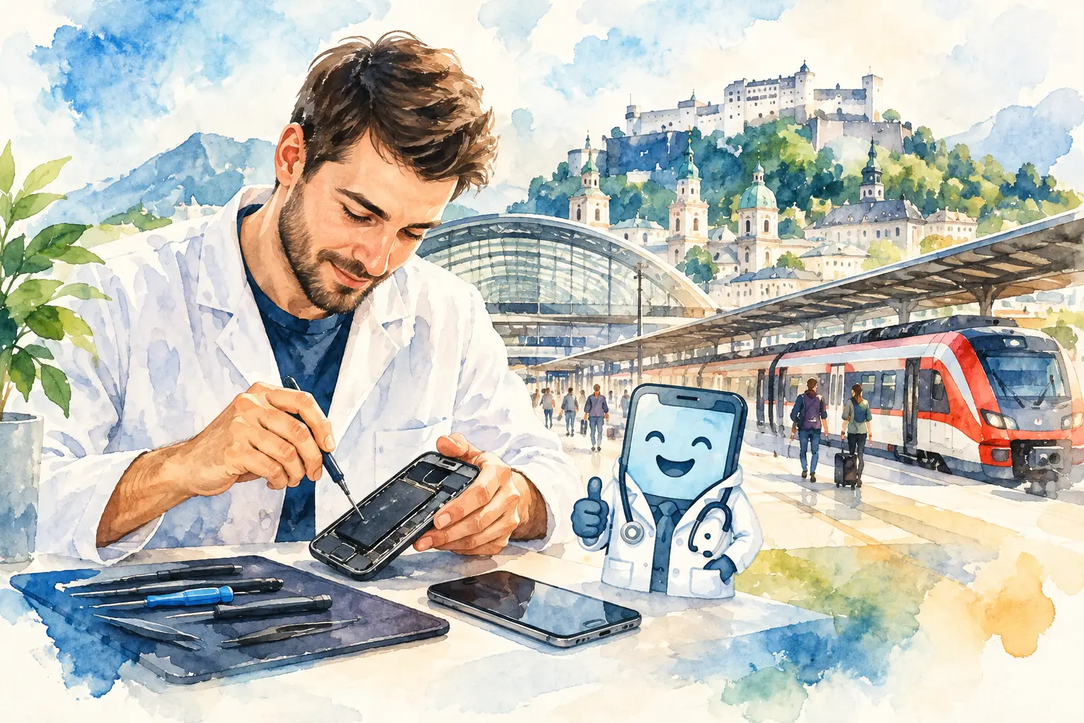 Handy Reparatur am Bahnhof Salzburg ohne lange Wartezeit